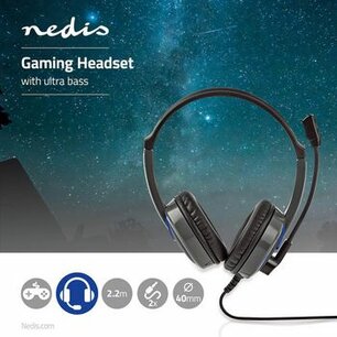 Gaming Headset | Over-Ear | Stereo | 2x 3.5 mm | Inklapbare Microfoon | 2.20 m | Zonder Verlichting Gaming Headset | Over-Ear | Stereo | 2x 3.5 mm | Inklapbare Microfoon | 2.20 m | Zonder Verlichting