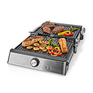 Contact Grill | 2000 W | 29 x 23 cm | Regelbare temperatuur | Kunststof / Roestvrij Staal Contact Grill | 2000 W | 29 x 23 cm | Regelbare temperatuur | Kunststof / Roestvrij Staal
