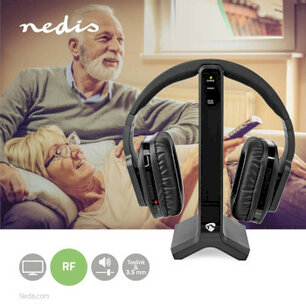 Draadloze TV-Koptelefoon | RF | Over-Ear | Maximale batterijduur: 8 uur | 25 m | Digitale Audio | Laadstation | Zwart Draadloze TV-Koptelefoon | RF | Over-Ear | Maximale batterijduur: 8 uur | 25 m | Digitale Audio | Laadstation | Zwart