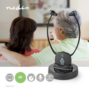 Draadloze TV-Koptelefoon | RF | In-Ear | Maximale batterijduur: 7 uur | 25 m | Digitale Audio | Laadstation | Balanscontrole | Slechthorenden ondersteuning | Zwart Draadloze TV-Koptelefoon | RF | In-Ear | Maximale batterijduur: 7 uur | 25 m | Digitale Audio | Laadstation | Balanscontrole | Slechthorenden ondersteuning | Zwart