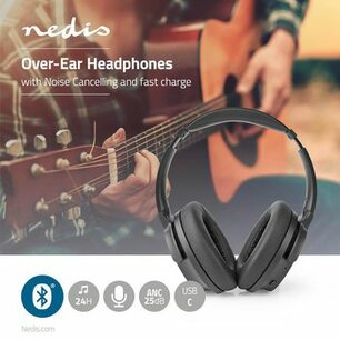 Draadloze Over-ear Koptelefoon | Maximale batterijduur: 24 uur | Ingebouwde microfoon | Drukbediening | Ruisonderdrukking | Volumebediening | Inclusief reiskoffer | Zwart Draadloze Over-ear Koptelefoon | Maximale batterijduur: 24 uur | Ingebouwde microfoon | Drukbediening | Ruisonderdrukking | Volumebediening | Inclusief reiskoffer | Zwart