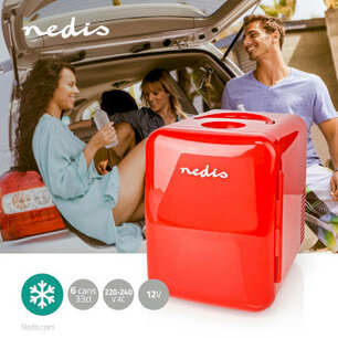 Draagbare Minikoelkast | 4 l | 12 V DC / 100 - 240 V AC | Rood Draagbare Minikoelkast | 4 l | 12 V DC / 100 - 240 V AC | Rood