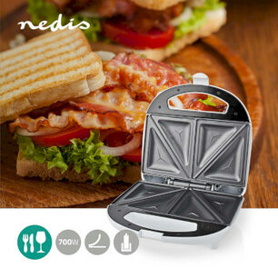 Sandwich maker | 700 W | 20.5 x 12 cm | Automatische temperatuurregeling | ABS Sandwich maker | 700 W | 20.5 x 12 cm | Automatische temperatuurregeling | ABS