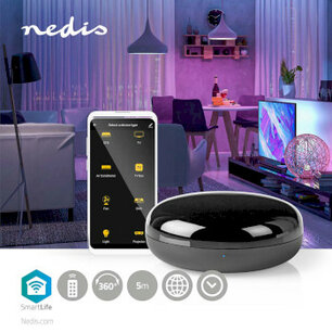 SmartLife IR Afstandsbediening - Wi-Fi - Universeel - Signaalbereik: 5 m - 38 KHz - USB Gevoed - Android™ / IOS - Zwart SmartLife IR Afstandsbediening - Wi-Fi - Universeel - Signaalbereik: 5 m - 38 KHz - USB Gevoed - Android™ / IOS - Zwart
