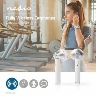 Volledig Draadloze Oordopjes | Bluetooth® | Maximale batterijduur: 2.5 uur | Drukbediening | Charging case | Ingebouwde microfoon | Ondersteuning voor spraakbesturing | Wit Volledig Draadloze Oordopjes | Bluetooth® | Maximale batterijduur: 2.5 uur | Drukbediening | Charging case | Ingebouwde microfoon | Ondersteuning voor spraakbesturing | Wit