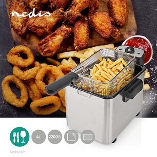 Koele zone friteuse - 4 liter - 2200 W - instelbare temperatuur 90 °C - 190 °C Koele zone friteuse - 4 liter - 2200 W - instelbare temperatuur 90 °C - 190 °C