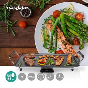 Teppanyaki Tafelgrill | Bakoppervlak (l x b): 47.5 x 26.5 cm | 5 Warmte Standen Teppanyaki Tafelgrill | Bakoppervlak (l x b): 47.5 x 26.5 cm | 5 Warmte Standen