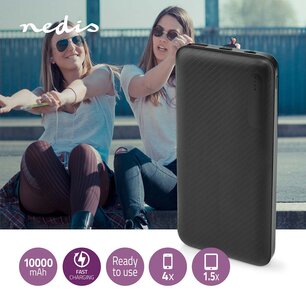 Powerbank 10000 mAh - 1.5 / 2.0 / 3.0 A - Outputs: 2 - Output: 1x USB-A / 1x USB-Câ„¢ - Inputs: 1x Micro USB / 1x USB-Câ„¢ - PD2.0 18W - Lithium-Polymeer Powerbank 10000 mAh - 1.5 / 2.0 / 3.0 A - Outputs: 2 - Output: 1x USB-A / 1x USB-Câ„¢ - Inputs: 1x Micro USB / 1x USB-Câ„¢ - PD2.0 18W - Lithium-Polymeer