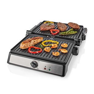 Contact Grill | 2000 W | 29 x 23 cm | Regelbare temperatuur | Kunststof / Roestvrij Staal Contact Grill | 2000 W | 29 x 23 cm | Regelbare temperatuur | Kunststof / Roestvrij Staal