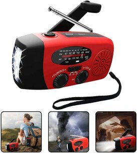 Multifunctionele Radio / Noodradio - AM/FM op Zonne energie / Handslinger / Batterij + zaklamp + powerbank Multifunctionele Radio / Noodradio - AM/FM op Zonne energie / Handslinger / Batterij + zaklamp + powerbank