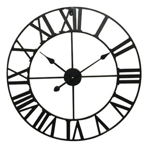 Metalen Retro Wandklok 60 cm Analoog - Zwart Metalen Retro Wandklok 60 cm Analoog - Zwart