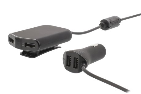 Autolader voor 4 apparaten - 9.6 A USB Zwart Autolader voor 4 apparaten - 9.6 A USB Zwart