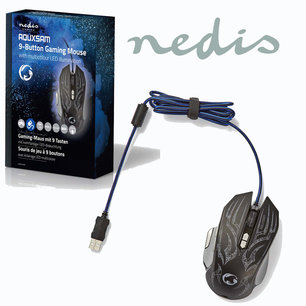 Gaming-muis - Met kabel - Verlicht - 4000 dpi - 9 knoppen Gaming-muis - Met kabel - Verlicht - 4000 dpi - 9 knoppen