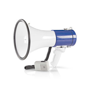 Megafoon | 25 W | Bereik van 1500 m | Afneembare Microfoon | Wit/Blauw Megafoon | 25 W | Bereik van 1500 m | Afneembare Microfoon | Wit/Blauw