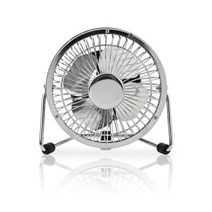 Metalen Miniventilator | Diameter 10 cm | Gevoed over USB | Chroom Metalen Miniventilator | Diameter 10 cm | Gevoed over USB | Chroom