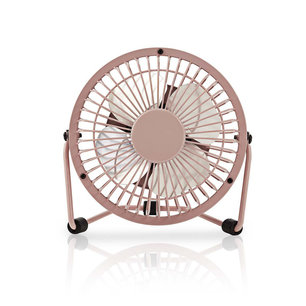 Metalen Miniventilator | Diameter 10 cm | Gevoed over USB | Roze Metalen Miniventilator | Diameter 10 cm | Gevoed over USB | Roze