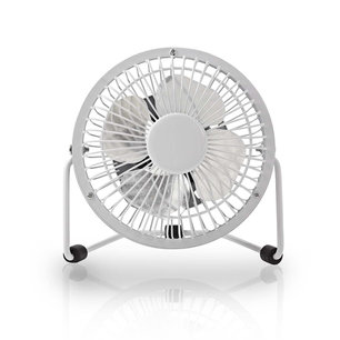 Metalen Miniventilator | Diameter 10 cm | Gevoed over USB | Wit Metalen Miniventilator | Diameter 10 cm | Gevoed over USB | Wit