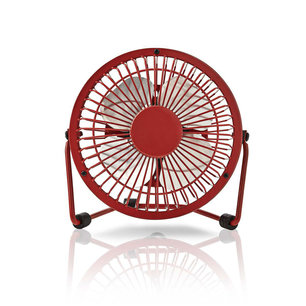 Metalen Miniventilator | Diameter 10 cm | Gevoed over USB | Rood Metalen Miniventilator | Diameter 10 cm | Gevoed over USB | Rood